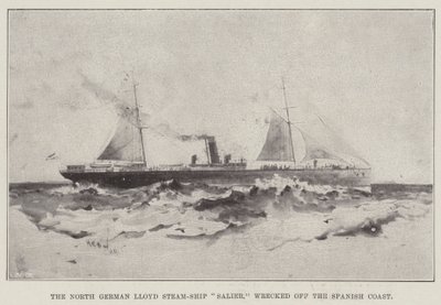 Le paquebot Salier de la North German Lloyd, naufragé au large de la côte espagnole - Henry Charles Seppings Wright